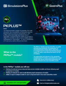 PKPlus Module Flyer from GastroPlus